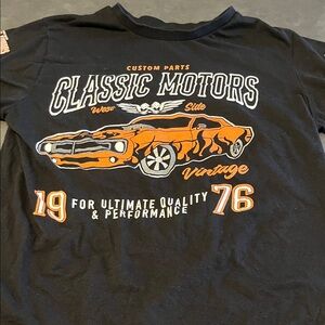 On Fire Black and Orange Classic Motors Tee